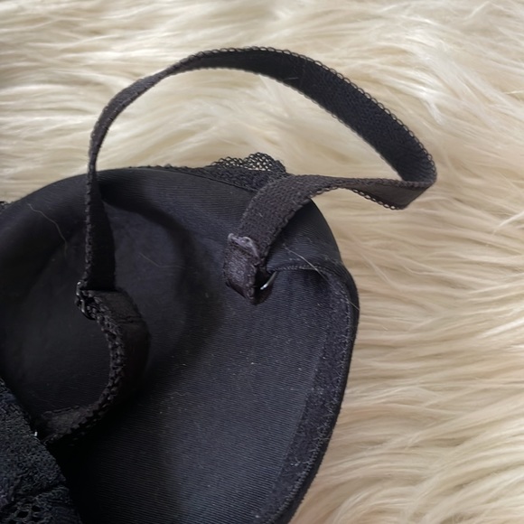 Adore me black criss cross back lacy detailed bra sz 34B front clasp padded - Picture 14 of 17